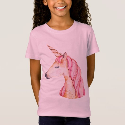 Roze Mane Unicorn T-shirt (Voorkant)