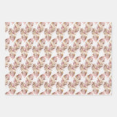 Roze manen en bloemen inpakpapier vel (Voorkant 2)