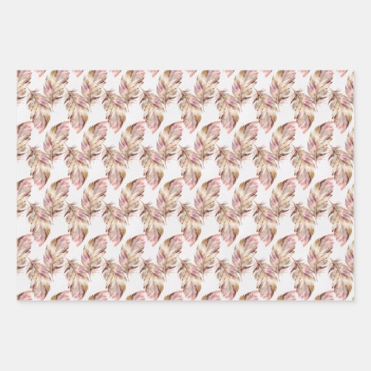 Roze manen en bloemen inpakpapier vel (Voorkant 2)