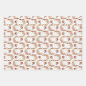 Roze manen en bloemen inpakpapier vel (Voorkant)