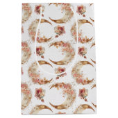 Roze manen en bloemen medium cadeauzakje (Voorkant)