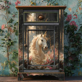 Roze Manen Witte Eenhoorn Winter Sprookjeskasteel Tissuepapier