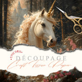 Roze Manen Witte Eenhoorn Winter Sprookjeskasteel Tissuepapier