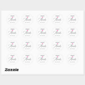 Roze Mani Bedankt Bruidsdouche Ronde Sticker (Vel)