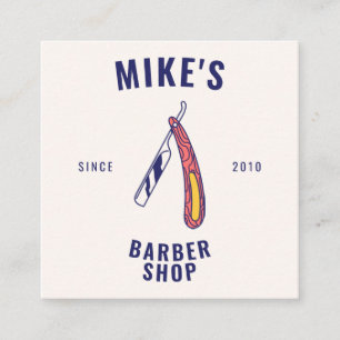 roze mannen barberwinkel vierkante visitekaartje
