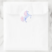 roze mannetje unicorn ronde sticker (Tas)