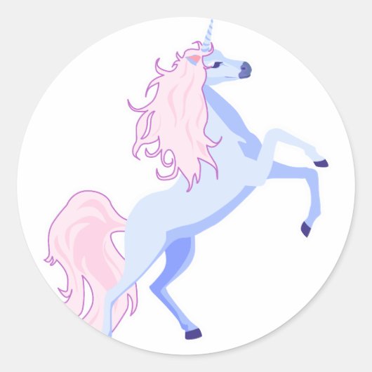  roze mannetje unicorn ronde sticker (Voorkant)
