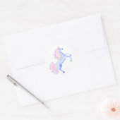  roze mannetje unicorn ronde sticker (Envelop)