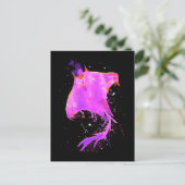 Roze Manta Ray Briefkaart (Staand voorkant)