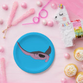 Roze Manta Ray Papieren Bordje (Feest)