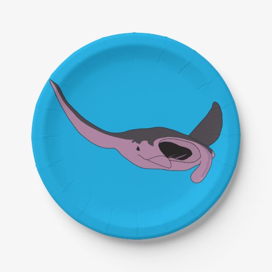 Roze Manta Ray Papieren Bordje (Voorkant)
