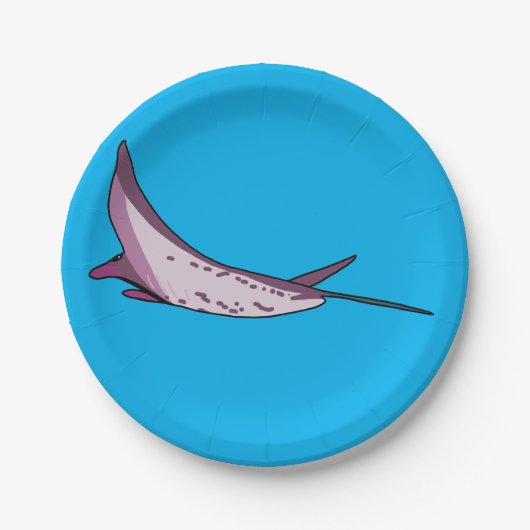 Roze Manta Ray Papieren Bordje (Voorkant)