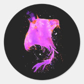 Roze Manta Ray Ronde Sticker (Voorkant)