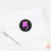 Roze Manta Ray Ronde Sticker (Envelop)