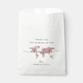 Roze Map World Adventure Travel Thema Bedankzakje (Voorkant)