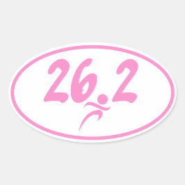 Roze marathon 26.2 ovale sticker