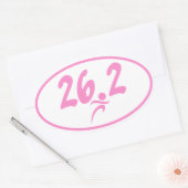 Roze marathon 26.2 ovale sticker (Envelop)