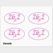Roze marathon 26.2 ovale sticker (Vel)
