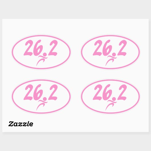 Roze marathon 26.2 ovale sticker (Vel)
