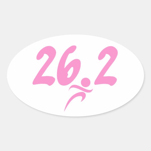 Roze marathon 26.2 ovale sticker (Voorkant)