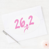 Roze marathon 26.2 ovale sticker (Envelop)