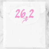 Roze marathon 26.2 ovale sticker (Tas)