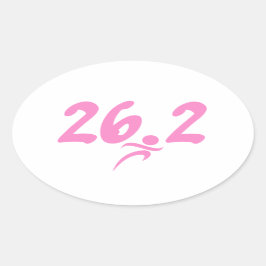 Roze marathon 26.2 ovale sticker
