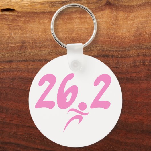 Roze marathon 26.2 sleutelhanger (Voorkant)
