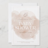 roze Marbel baby shower uitnodiging (Voorkant)