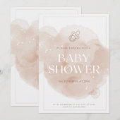 roze Marbel baby shower uitnodiging (Voorkant / Achterkant)