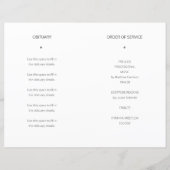 Roze Marble Celebration of Life Funeral Programme (Achterkant)