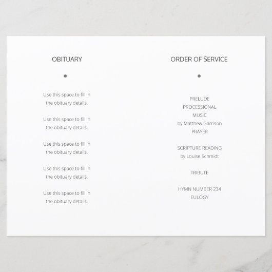 Roze Marble Celebration of Life Funeral Programme (Achterkant)