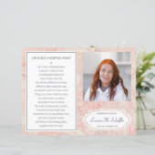 Roze Marble Celebration of Life Funeral Programme (Staand voorkant)