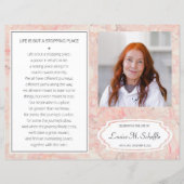 Roze Marble Celebration of Life Funeral Programme (Voorkant)