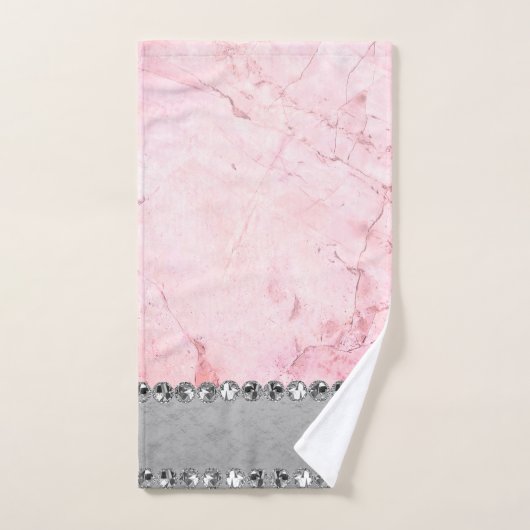 Roze Marble Diamond Bling Bad Handdoek (Handdoek)