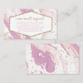 Roze Marble Faux Gold Glitter Book Request Informatiekaartje (Voorkant / Achterkant)