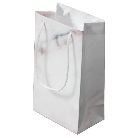 Roze Marble Gift Bag Klein Cadeauzakje (Achterkant Gekanteld)