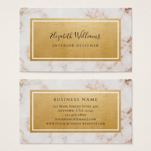 Roze Marble Gold Interior Designer Visitekaartje (Voorkant /achterkant)