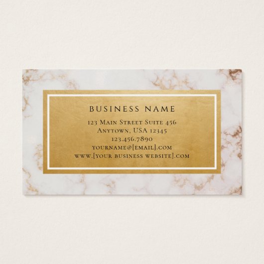Roze Marble Gold Interior Designer Visitekaartje (Achterkant)