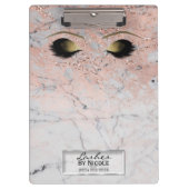 Roze marble Gold Makeup Eyes Lashes Personalized Klembord (Voorkant)