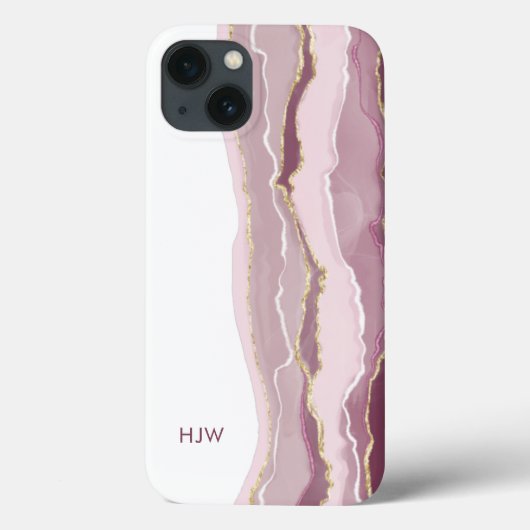 Roze Marble iPhone Case (Achterkant)
