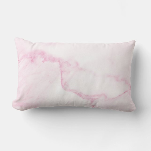Roze marble Lumbar Pillow Kussen (Voorkant)