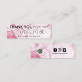 Roze Marble Makeup Hair Bedankt Loyalty Kaart Mini Visitekaartje (Voorkant / Achterkant)