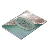 Roze Marble Minty Green Gratitude Notitieboek (Linkerzijde)