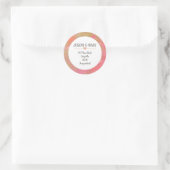 Roze Marble Modern Wedding return address Ronde Sticker (Tas)