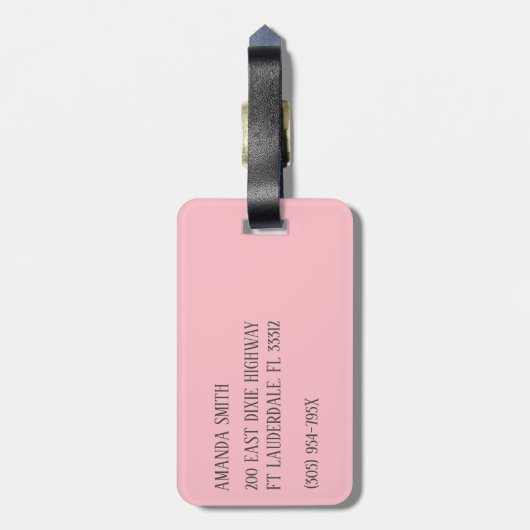 Roze Margarita  Bagagelabel (Achterkant verticaal)