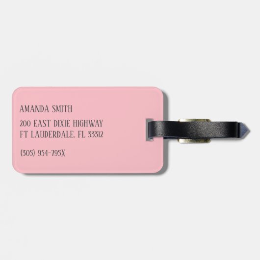Roze Margarita  Bagagelabel (Achterkant horizontaal)