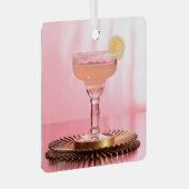 Roze Margarita Bruids Bachelorette Bruidsmeisje Metalen Ornament (Voorkant Rechts)