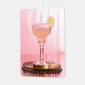 Roze Margarita Bruids Bachelorette Bruidsmeisje Metalen Ornament (Voorkant links)