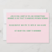 Roze Margarita Bruids/Bachelorette Feest Kaart (Achterkant)